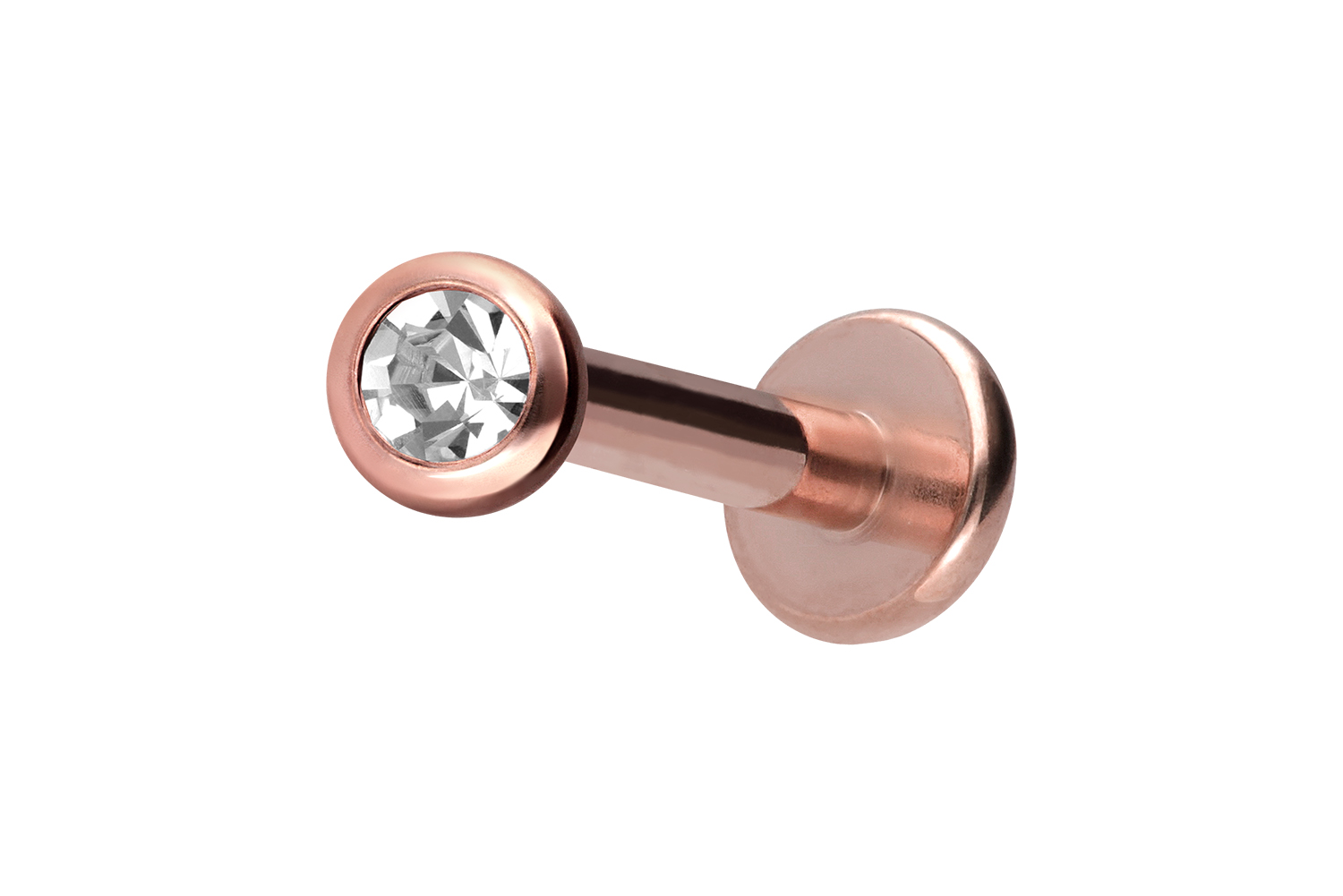 Titan Labret Piercing mit Innengewinde KRISTALL